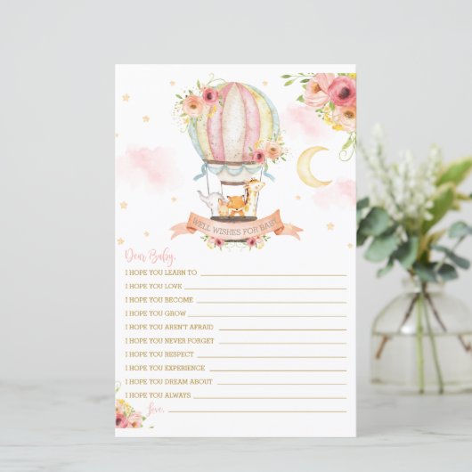 Papier Animaux à bulles d'air chaud désirant un message p (Debout devant)