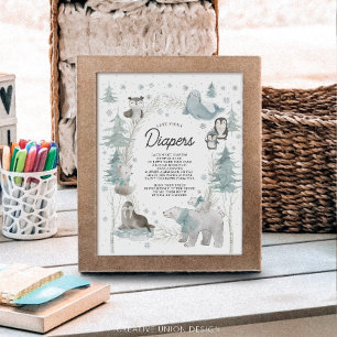 Papier Animaux arctiques Baby shower Diapeurs nocturnes t