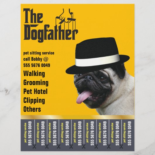 Papier Animaux assis 🐾 Dogfather Chien Walker Fiable (Devant)