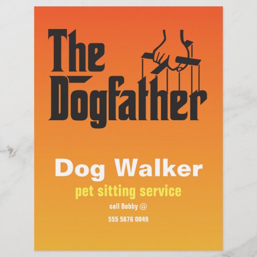 Papier Animaux assis 🐾 Dogfather Chien Walker Fiable (Dos)