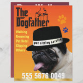 Papier Animaux assis 🐾 Dogfather Chien Walker Fiable (Devant / Derrière)