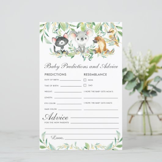 Papier Animaux australiens Prédictions et conseils pour b (Debout devant)