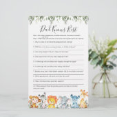 Papier Animaux Baby shower Papa connaît le meilleur jeu (Debout devant)