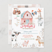 Papier Animaux de Barnyard agricole Anniversaire de enfan (Devant / Derrière)