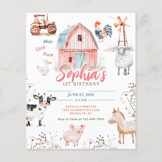 Papier Animaux de Barnyard agricole Anniversaire de enfan (Devant)