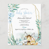 Papier Animaux de bois Baby shower Invitations budgétaire (Devant)