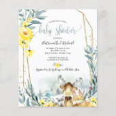 Papier Animaux de bois Baby shower Invitations budgétaire (Devant)