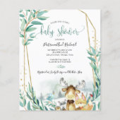 Papier Animaux de bois Baby shower Invitations budgétaire (Devant)