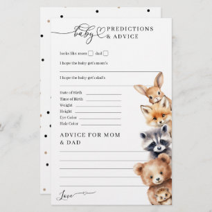 Papier Animaux de bois minimaliste jeu de Baby shower