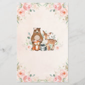 Papier Animaux de bois rose Floral au-dessus ou au-dessou (Dos)