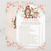 Papier Animaux de bois rose Floral au-dessus ou au-dessou (Devant / Derrière)