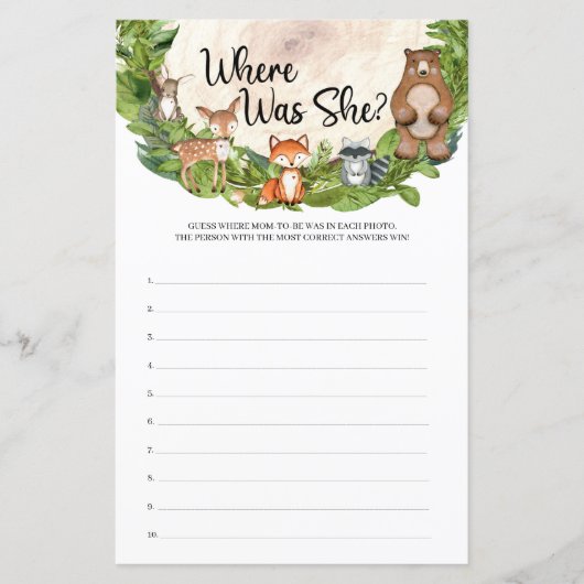 Papier Animaux de bois tranche de bois vert Où était-elle (Devant)