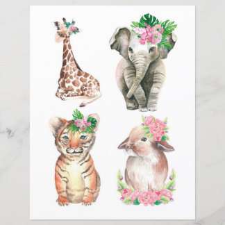 Papier Animaux de cellules à l'aquarelle à découper et à