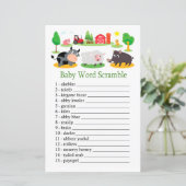 Papier Animaux de ferme Bébé mot scramble jeu (Debout devant)