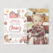 Papier Animaux de ferme Budget Photo Anniversaire Invitat (Devant)