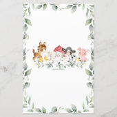 Papier Animaux de ferme chic Baby shower au-dessus ou au- (Dos)