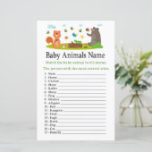 Papier Animaux de forêt Bébé Animaux Nom Jeu (Debout devant)