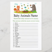 Papier Animaux de forêt Bébé Animaux Nom Jeu (Devant)
