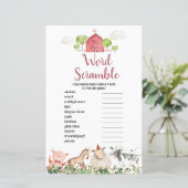 Papier Animaux de la ferme Jeu de lettres mélées (Debout devant)