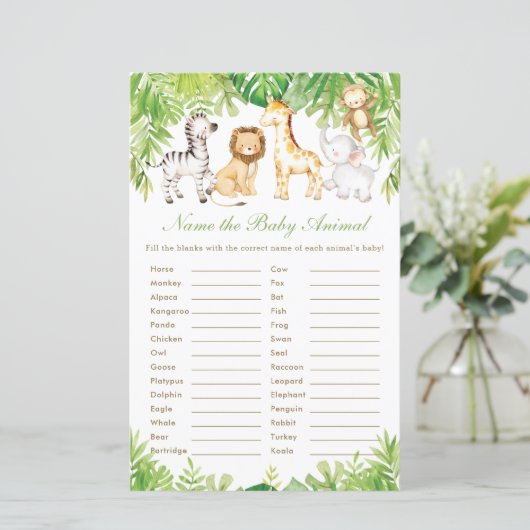 Papier Animaux de la Jungle Prédictions et conseils pour (Debout devant)