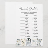 Papier Animaux de l'Arctique Baby shower Animal Gestation (Devant / Derrière)