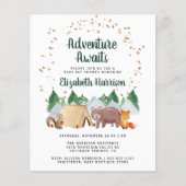 Papier Animaux des bois Aventure Baby shower Invitation (Devant)