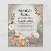 Papier Animaux des bois Invitation au Baby shower d'hiver (Devant)