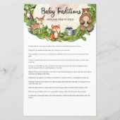 Papier Animaux des bois Traditions des bébés dans le mond (Dos)