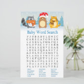 Papier Animaux d'hiver Baby shower Word Search Jeu (Debout devant)