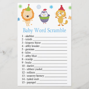 Papier Animaux d'hiver Bébé jeu de mots brouillards