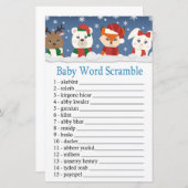 Papier animaux d'hiver Bébé mot brouiller jeu (Devant / Derrière)