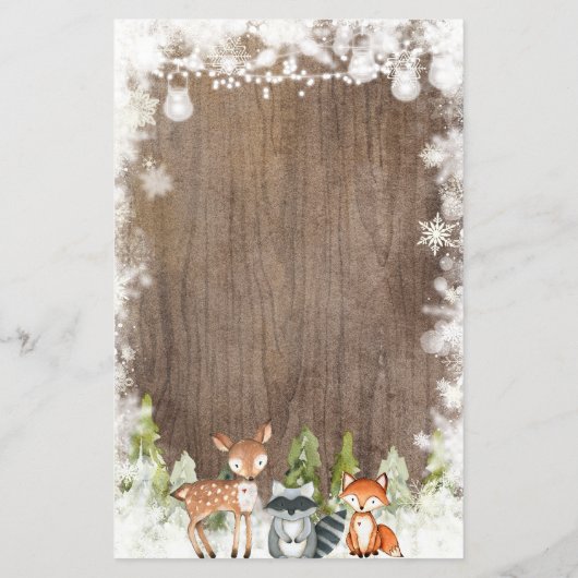 Papier Animaux d'hiver Flammes de neige en bois Trouvez l (Dos)