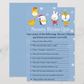 Papier Animaux d'hiver Nursery Rhyme Quiz jeu de baby sho (Devant / Derrière)
