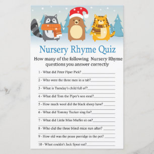 Papier Animaux d'hiver Nursery Rhyme Quiz jeu de baby sho