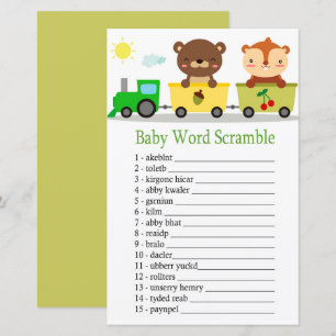 Papier Animaux entraîner Baby word scramble jeu