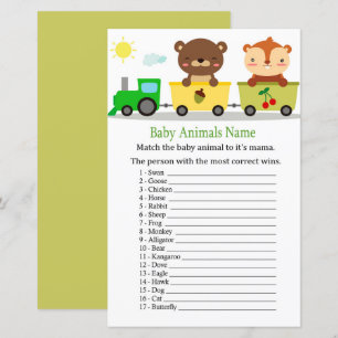 Papier Animaux entraîner Bébé Animaux Nom Jeu