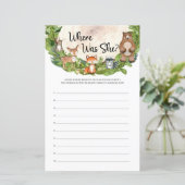 Papier Animaux forestiers thème boisé Où était-elle ? (Debout devant)