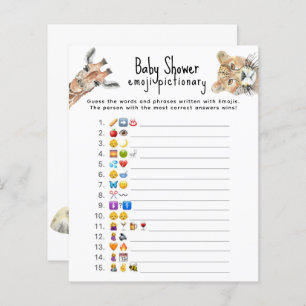 Papier Animaux Safari - Emoji baby shower de jeu photo
