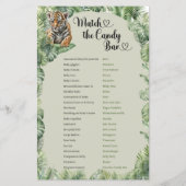 Papier Animaux Safari Tropical Match The Candy Bar jeu (Dos)