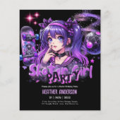 Papier Anime Skater Girl Anniversaire Fête Skateboard (Devant)