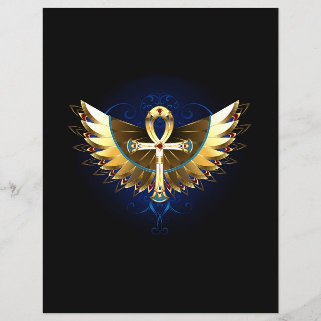 Papier Ankh or avec ailes (Devant)