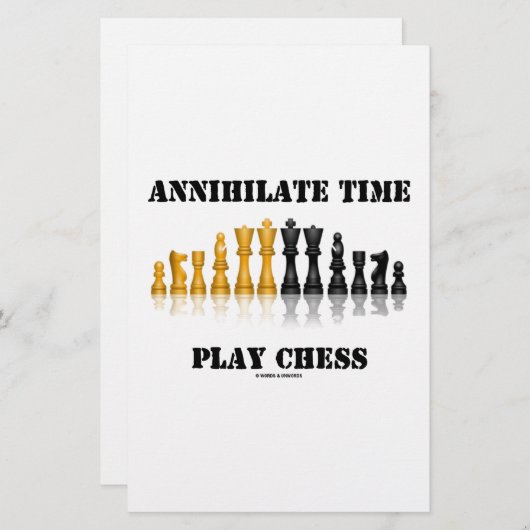 Papier Annihilate Time Play Chess (jeu d'échecs réfléchi) (Devant / Derrière)