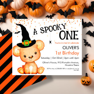 Papier Anniversaire 1 an   Invitation d'ours d'Halloween