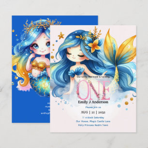 Papier Anniversaire 1 an Mermaid Conte de Fée