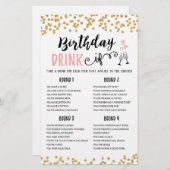 Papier Anniversaire BOIRE SI éditable Anniversaire jeu de (Devant / Derrière)