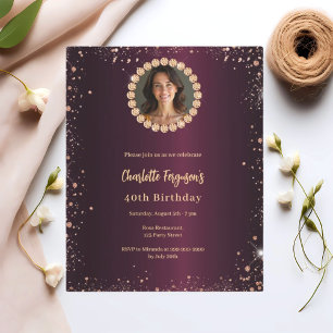 Papier Anniversaire Bourgogne diamant parties scintillant