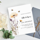 Papier Anniversaire budget violet jaune fleur sauvage