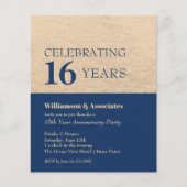 Papier Anniversaire commercial Marine Blue Gold Invitatio (Devant)