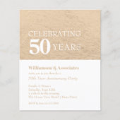 Papier Anniversaire d'affaires Gold White Invitations (Devant)