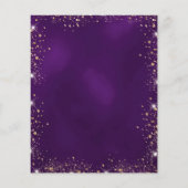 Papier Anniversaire de ballons d'or violet invitation bud (Dos)